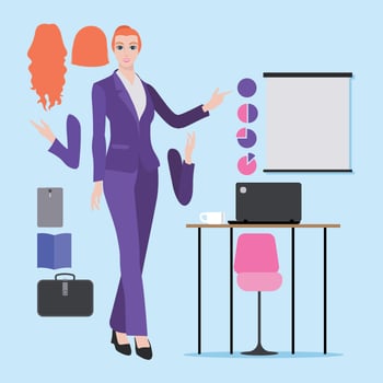 Illustration of Caucasian or European Professional Woman with Businesswoman Clothes vector