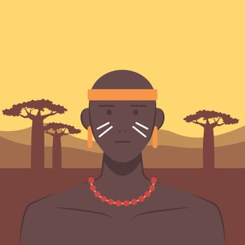 Indigenous People Of South America Vector Illustration