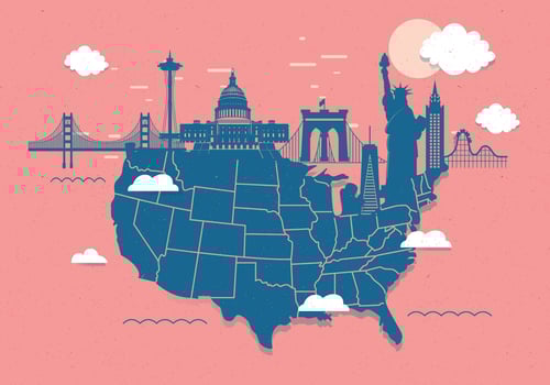 United States Landmark Map Vol 3 Vector