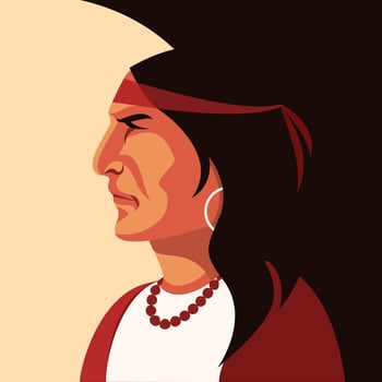 Native American Indian Portrait Vector
