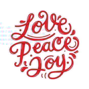 Peace Love Joy Lettering Typography vector
