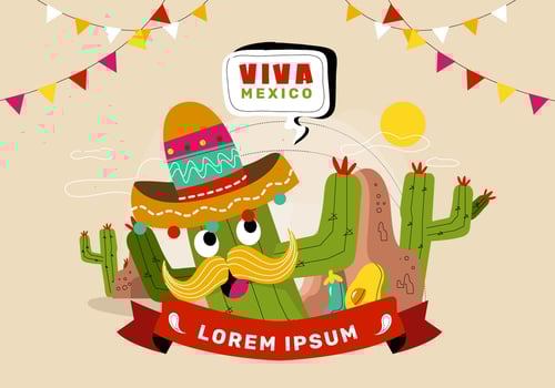 Festive Viva Mexico Banner Background Vector Illustration