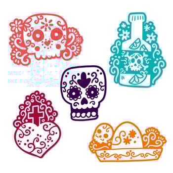 Cute Day Of Dead sticker vector