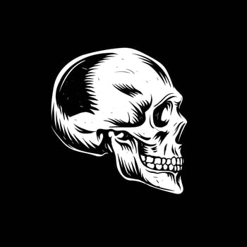 Skull Side Linocut vector