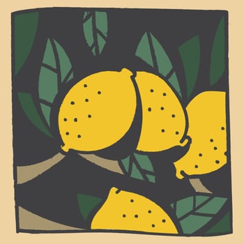 Vintage Doodle Lemon vector