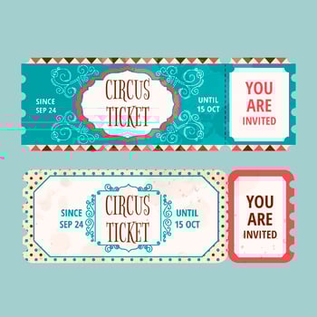 Watercolor Fair Ticket Template vector