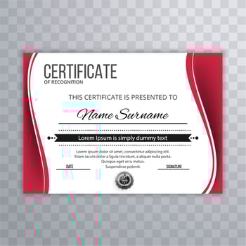 Certificate template luxury and diploma style wave design vector