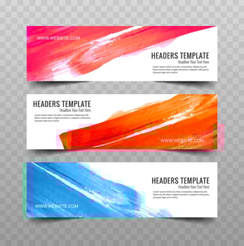 Modern watercolor banners set vector