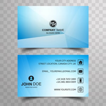 Abstract blue polygon business card background vector
