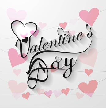 Valentine's day calligraphy text background vector