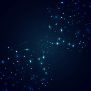 Abstract glittering stars on blue background vector