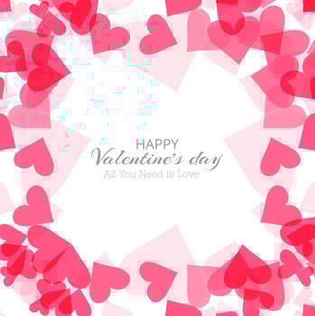 Valentines day colorful hearts card background  vector
