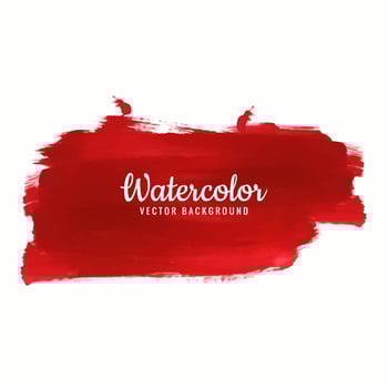 Red watercolor stroke design vector