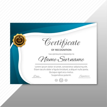 Abstract stylish certificate diploma template with wave design vector