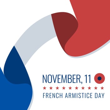 France Abstract Waving Flag  Armistice Day Celebration vector