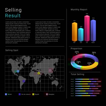Charts UI Kit Template Vector
