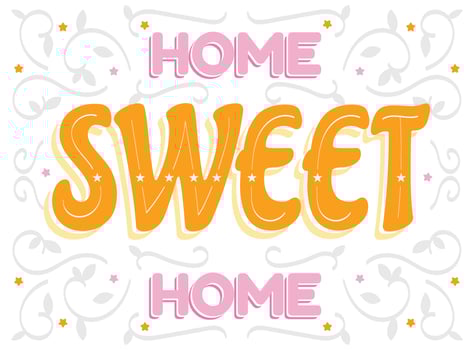Home Sweet Home Lettering Design vector