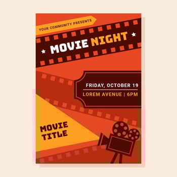 Movie Night Poster vector