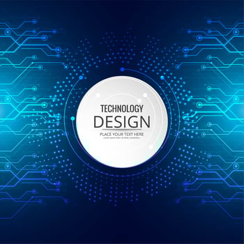 High-tech technology blue background circuit board vector illust