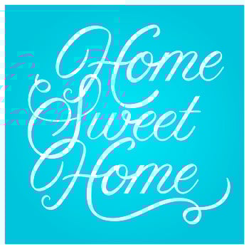 Flat Home Sweet Home Lettering Art Vector Illustration