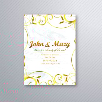 Beautiful wedding card floral template background vector