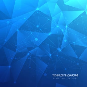 Modern blue polygon technology background vector