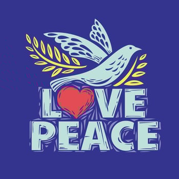Dove of Peace and Love Lettering vector