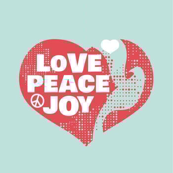 Grunge Style Peace, love and Joy Sign vector