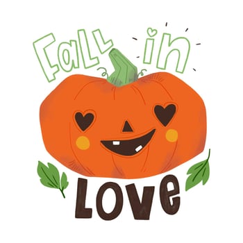 Watercolor Pumpkin With Hand Lettering About Autumn vector