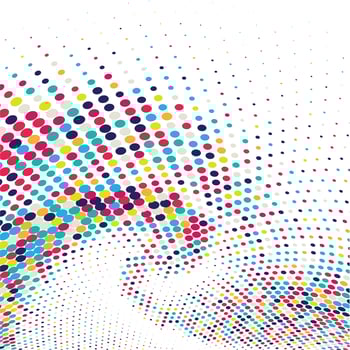 Abstract colorful swirl halftone background vector