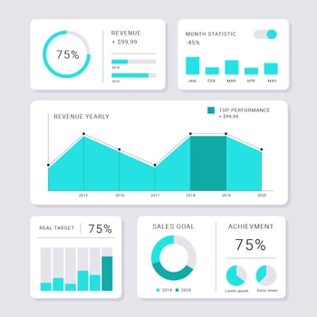 Modern Chart UI Kit Minimalistic Style vector