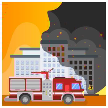 Flat Firefighter Car  vector
