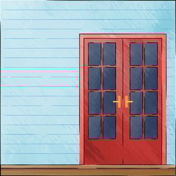 Hand Drawing Old Doors In Vintage Style On Watercolor Background vector