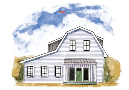 House Exterior Watercolor 2 vector