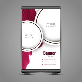Abstract colorful roll up banner template design vector