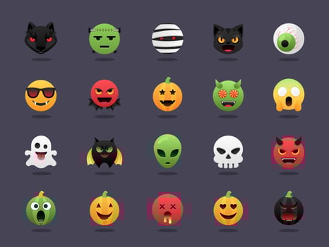 Halloween Emoji Vector Set