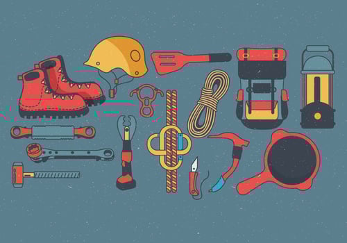 Camping Supplies Knolling Vol 2 Vector
