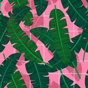 Banana Leaf On A Pink Background vector