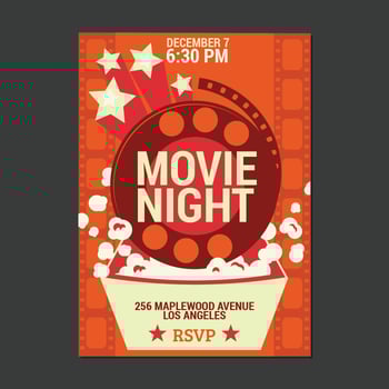 Night Movie Party Poster vector