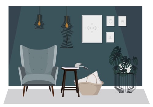 Vector Beautiful Interior Illustration