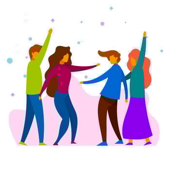 Flat Parties and Gatherings Vector Illustration
