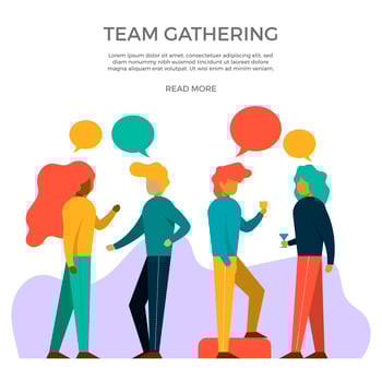 Flat Office Parties and Gatherings Vector Illustration
