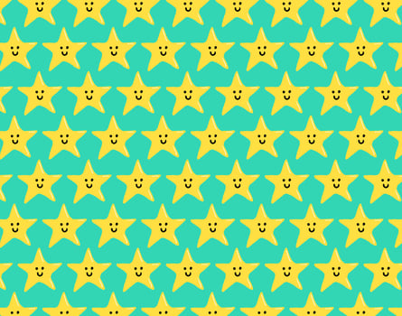 happy star seamless pattern vector