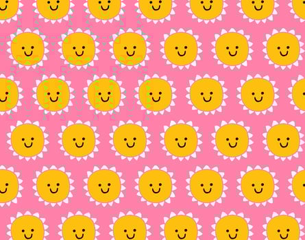 smile sunshine seamless pattern vector