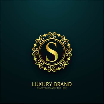 Luxury brand shiny floral design vector
