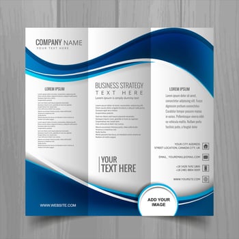Abstract wavy business brochure template design vector