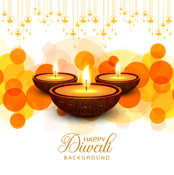 Happy diwali diya oil lamp festival background illustration vector