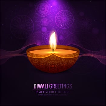 Happy diwali diya oil lamp festival background illustration vector