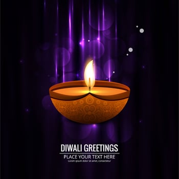 Happy diwali diya oil lamp festival background illustration vector