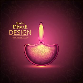 Happy diwali diya oil lamp festival background illustration vector